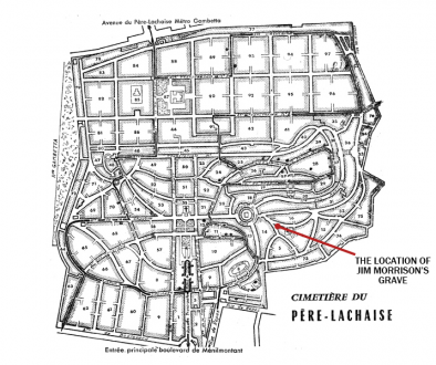 map jim morrison's grave