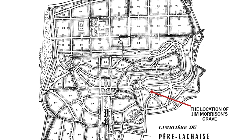 map jim morrison's grave